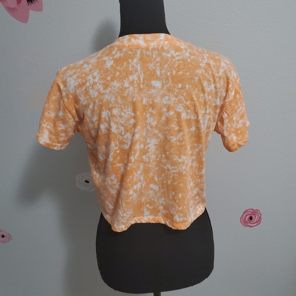 🍍FREEZE Be Kind CROP Top Orange & White Inspire - Picture 3 of 6
